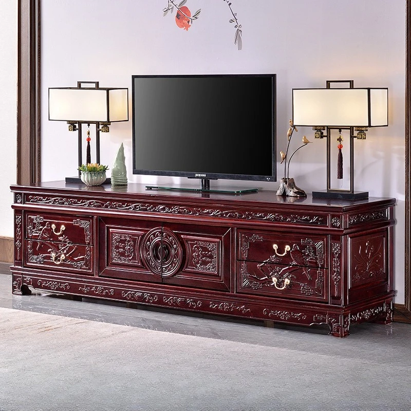 

Chinese Classical Solid Wood TV Cabinet Camphor Wood Antique Carved TV Cabinet New Living Room High-end Storage Floor Cabinet