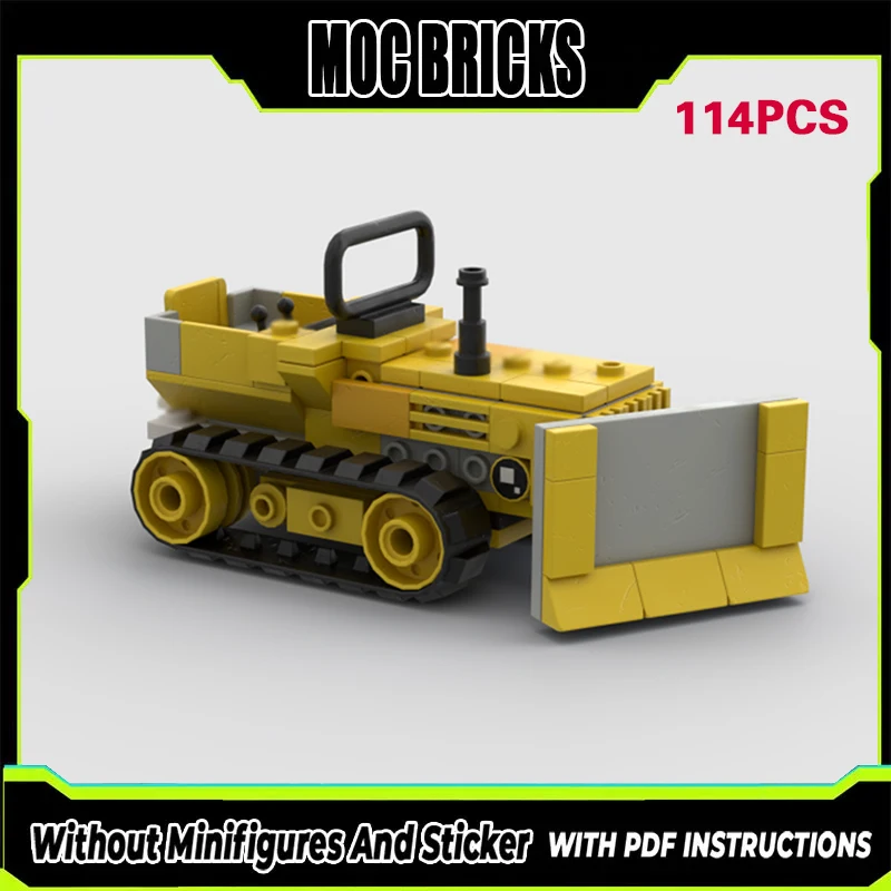 

City Car Model MOC Building Bricks Classic Tracked Bulldozer Tractor Modular Technology Gifts Holiday Assemble Children Toy Suit