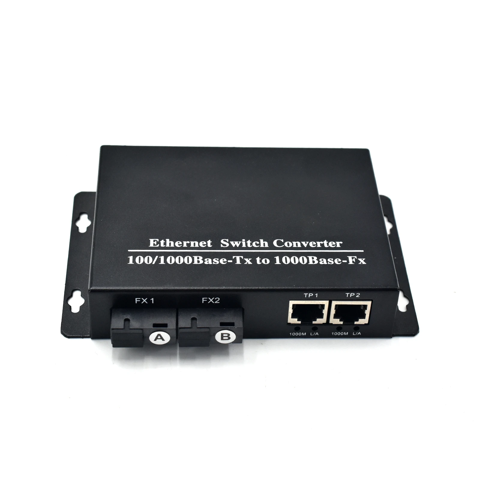1000Mbps Unmanaged Media Converter 2 SFP 2 Gigabit Ethernet Desktop Wall‑Mount Network Extension
