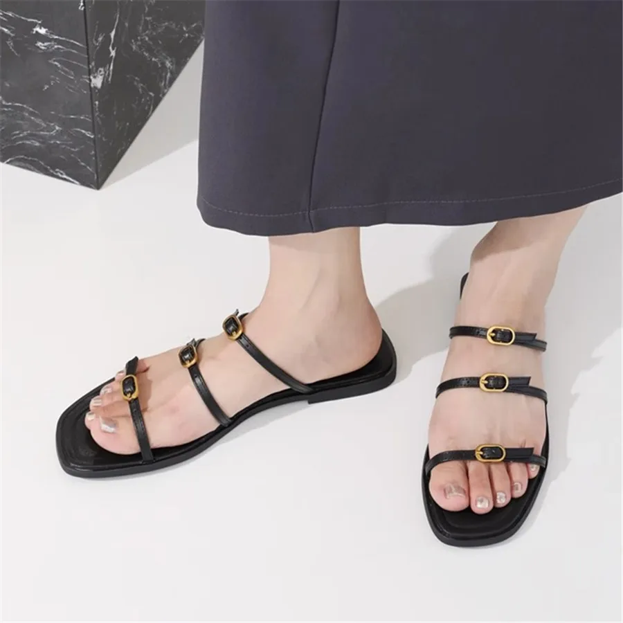 

Women Slippers Women's Shoes Summer 2024 Casual Beach Slides Ladies Straps Gladiator Sandals Designer Buckles Mules Flats