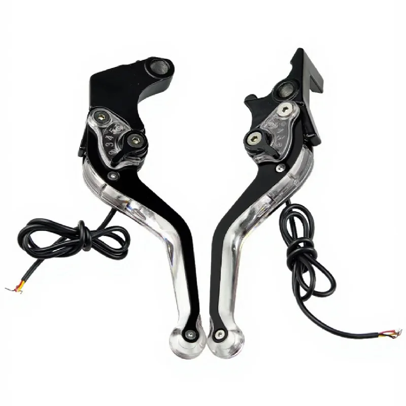New LED Light Motorcycle Brake Clutch Lever CNC Aluminum Handle for Enhanced Visibility Fits Various Motorcycle Models