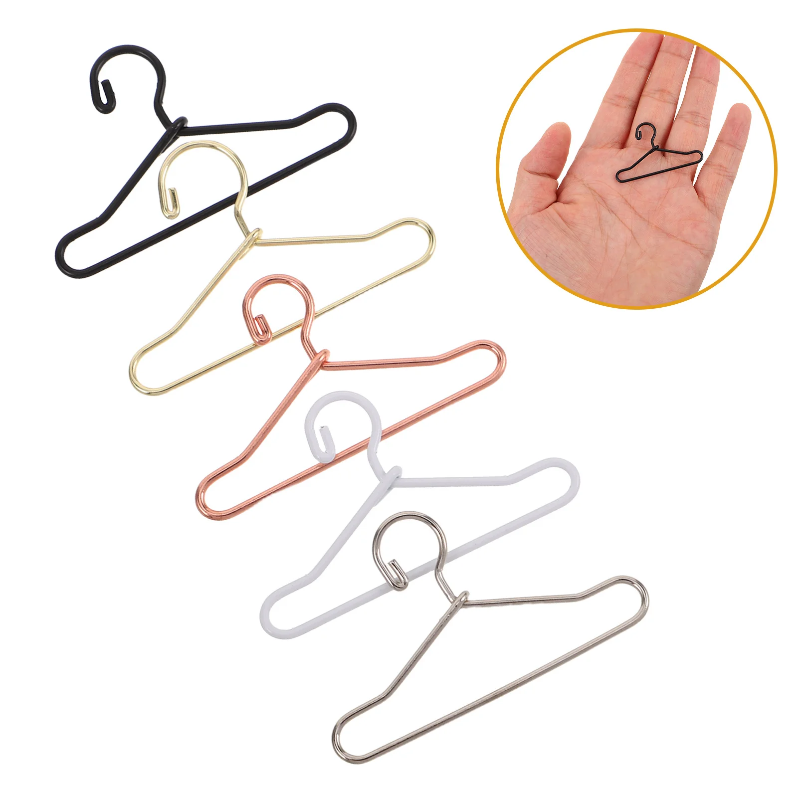 

50 шт. мини-вешалки для одежды, аксессуары для кукольного домика, компактные легкие миниатюрные вешалки для организации шкафа, витрины для гардероба