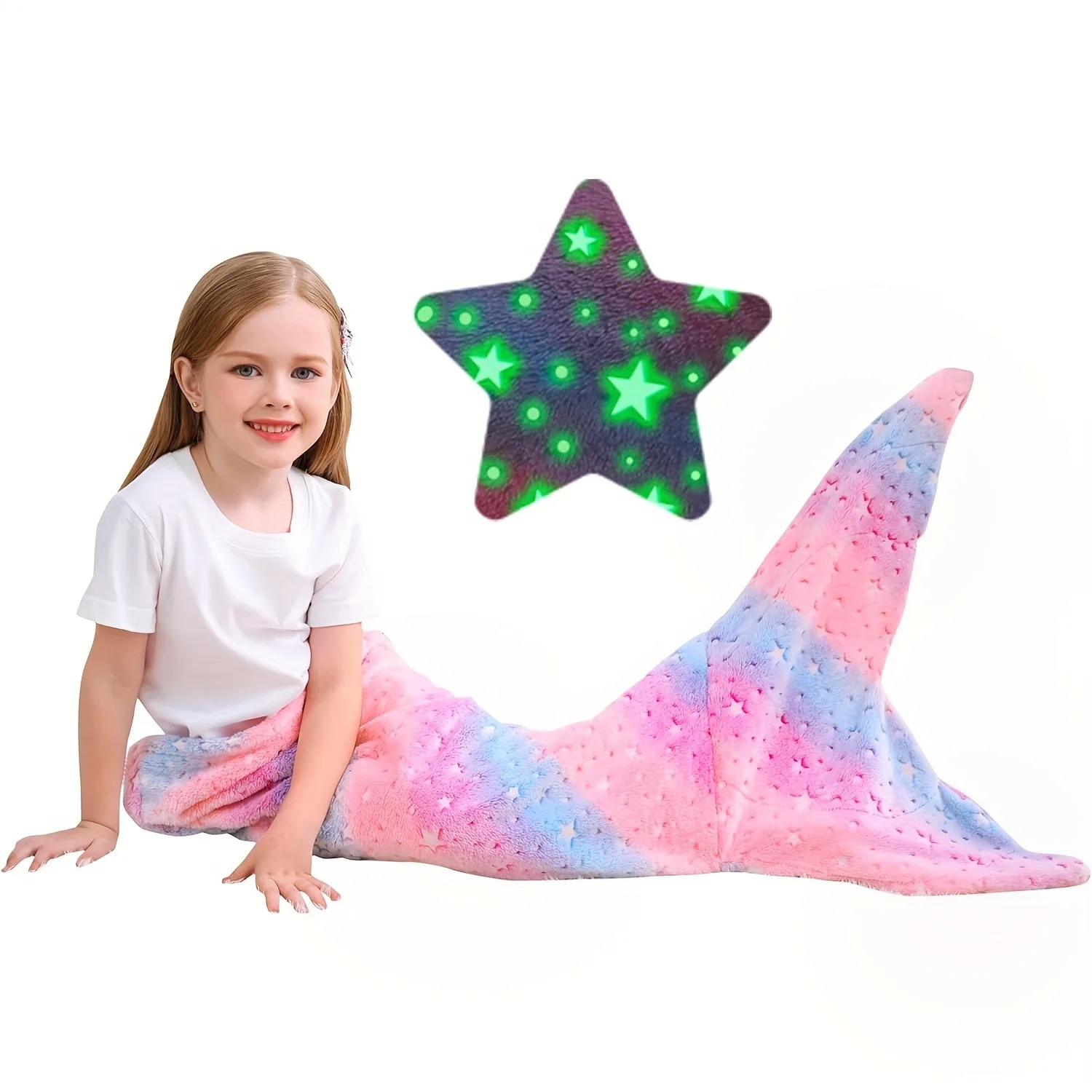 

Glowing Mermaid Tail Blanket Plush Mermaid Wearable Blanket Suitable For Teen Girls Teens Blanket Mermaid Unicorn Sleeping Bag