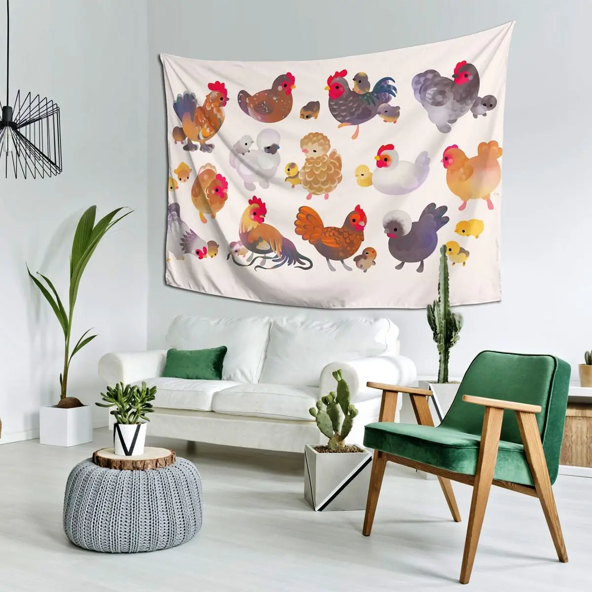 

Курица и цыпленок - пастельный гобелен, настенный подвесной эстетический гобелен для украшения дома для комнаты в общежитии
