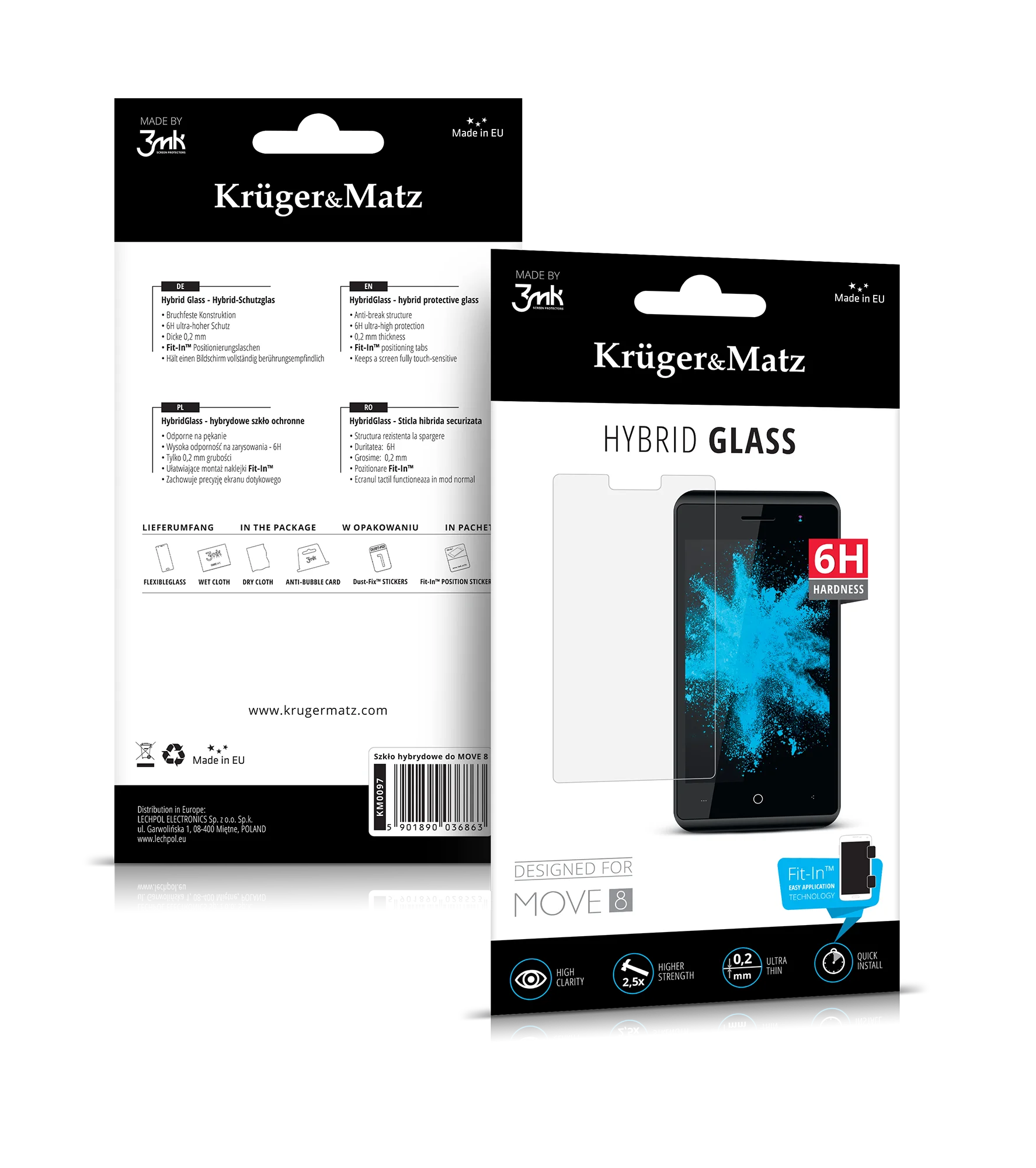 Kruger & Matz hybrid glass for Move 8