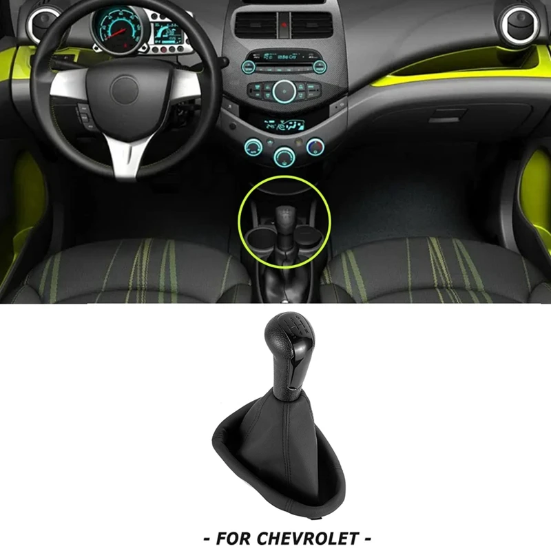 Car Gear Shift Knob Shifter Lever Gaiter Boot Cover 5 Speed Manual For Chevrolet Spark 2011-2016