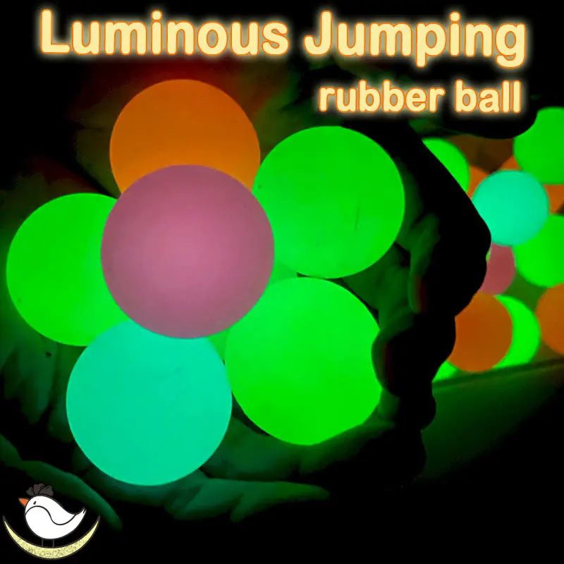 2-20PCS Large Luminous Jumping Ball High Bouncing Rubber Ball for Children Multi-color Glow in the Dark Education Toys Shiny Toy