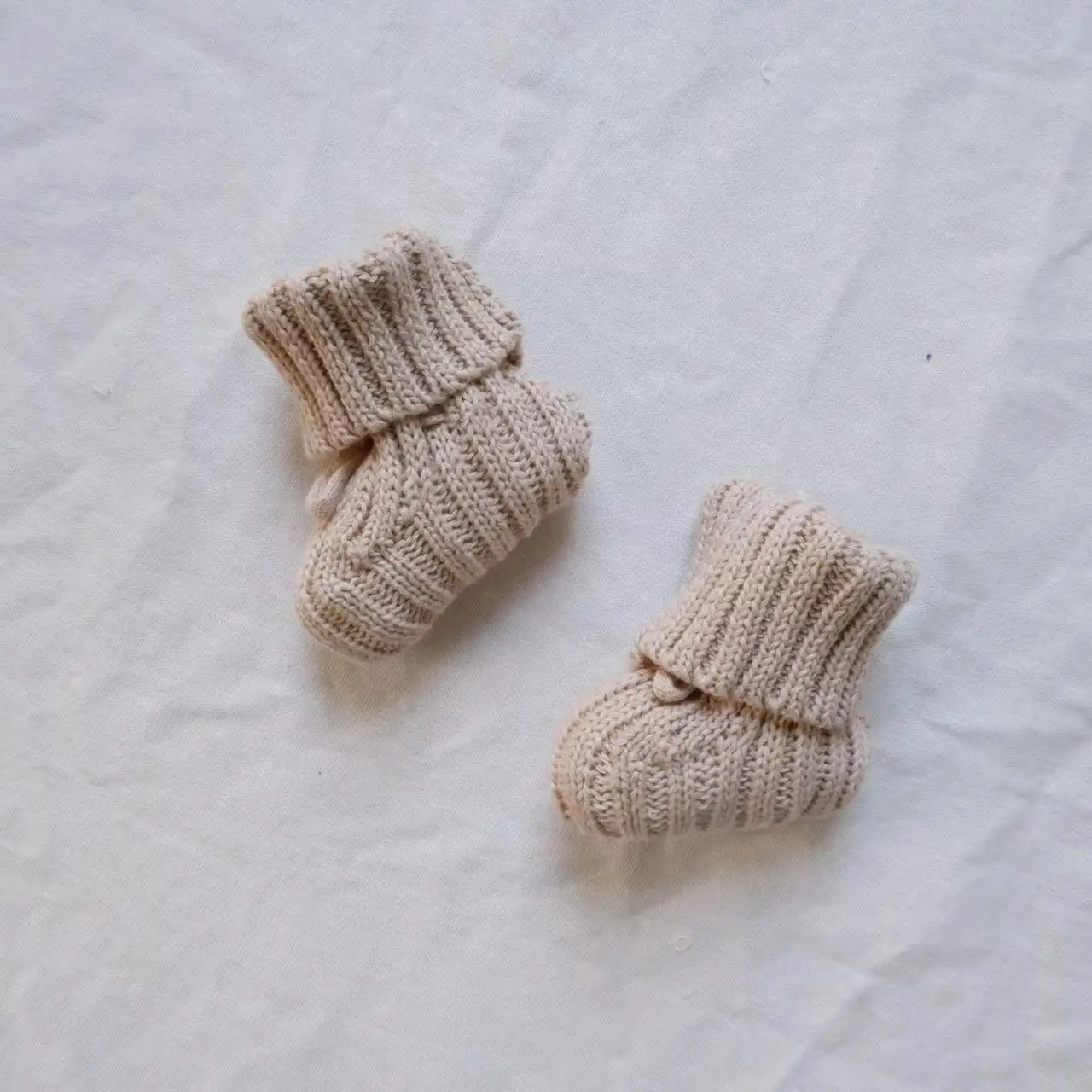 Infant Baby Neutral Booties 100% Cotton Knit Baby Socks Handmade Purple Ivory White Rainbow Baby Shoes Shower Gift