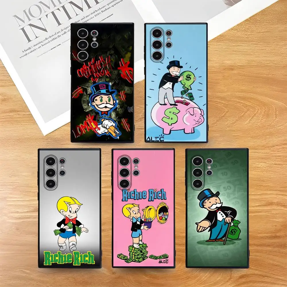 

Cartoon Luxury Dollar M-MonopolyS Phone Case For Phone S Series S21 S22 S23 S24 S25 FE Plus Ultra TPU Soft To Skin-friendly Case