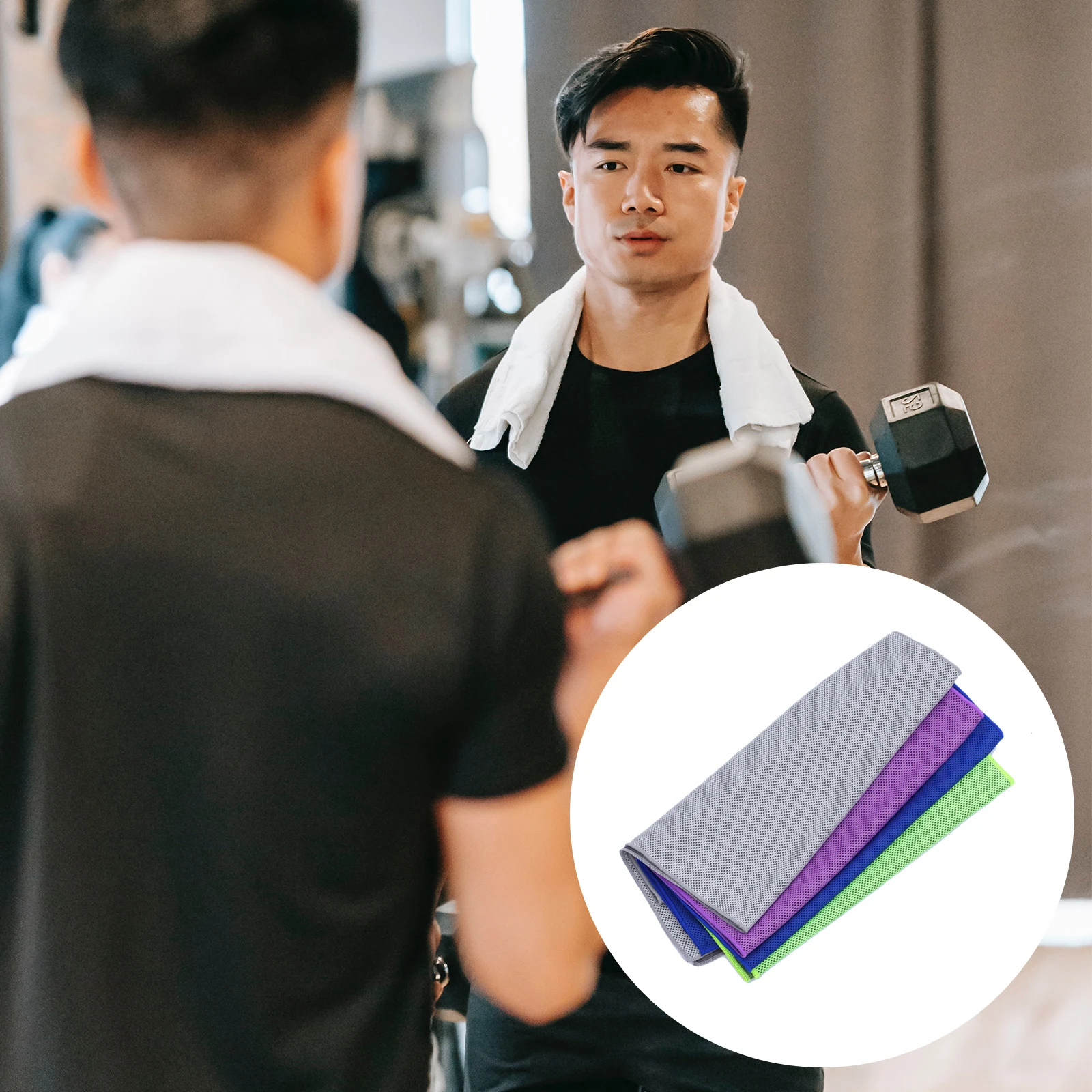 

4pcs Cooling Towel Sweat-Absorbent Quick-Drying Cold Feeling Fabric For Outdoor Sports Gym Travel Ice Face Towel Lightweight