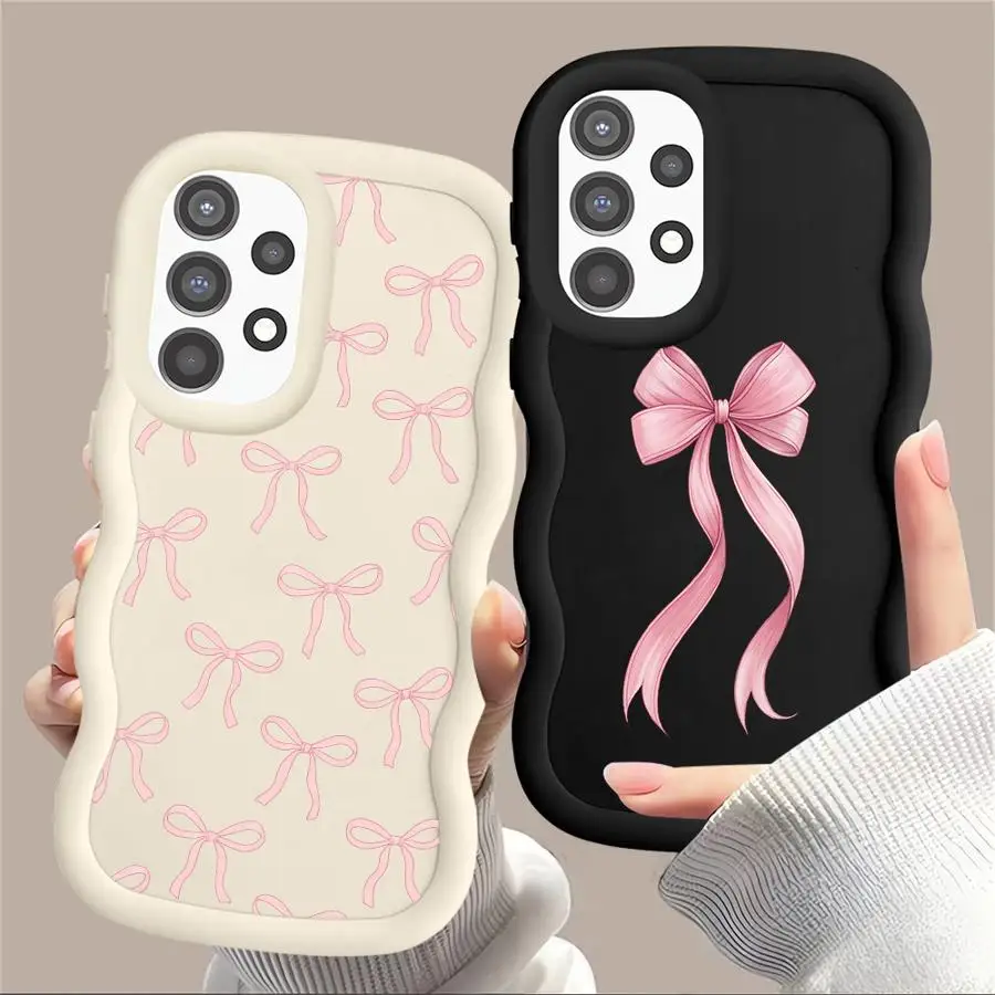 Mode Roze Boog Case voor Samsung Galaxy A52 A55 A04 A03 A30 A50 A05 A51 A73 A06 A02s A20 Zachte Telefoon cover
