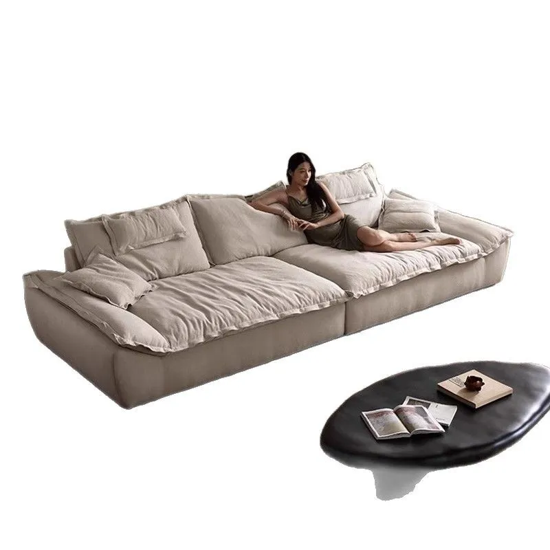 Cat scratch cloth sailing sofa living room small apartment modern simple home rental room straight row cream wind cloud sofa