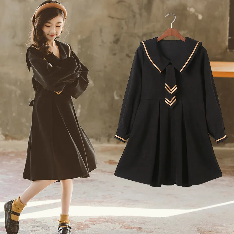 

Girls' Autumn Dress2025New Fashion for Older ChildrenjkCorduroy Children's Skirt Sailor Suit Wholesale Trend