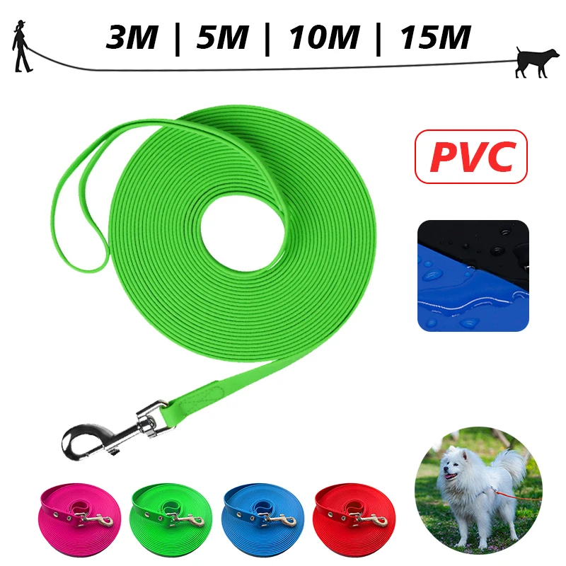 Long Dog Leash PVC 3M 5M 10M 15M Waterproof Small Large Big Pet 3 5 10 15 M Meter Training Lead Rope Cat Durable Traction Line