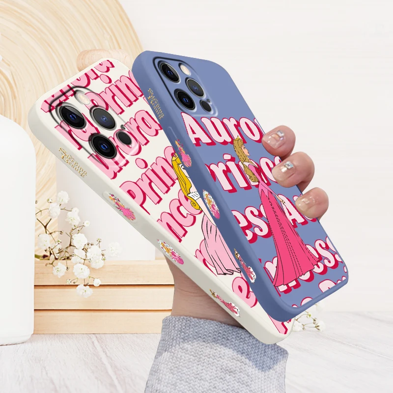 

Sleeping Beauty Disney Cartoon Liquid Left Rope For Apple iPhone 15 14 13 12 11 XS XR X 8 7 SE Pro Max Plus Mini TPU Phone Case