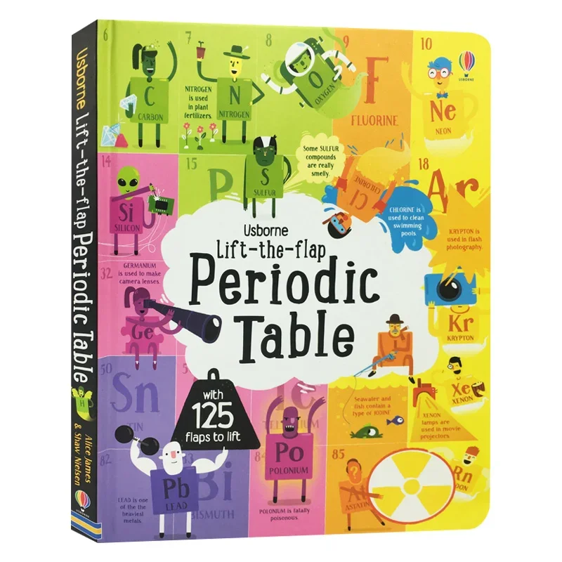 STEM Lift the Flap Periodic Table Usborne, English Popular science picture board books 9781474922661