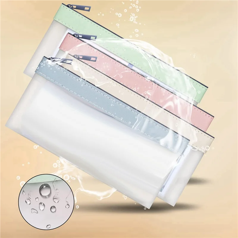 EDT-8 Buah Tas Uang dengan Ritsleting, Amplop Uang Tunai, Kantong Uang, Tas Deposit Bank Bening, Tas Bank, Tas Uang Tunai, Tas Koin