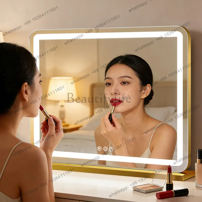 LD Makeup Aesthetic Mirror Modern Funky Square Smart Dressing Table Mirror Bedroom Luxury Spiegel Wand   Decorations