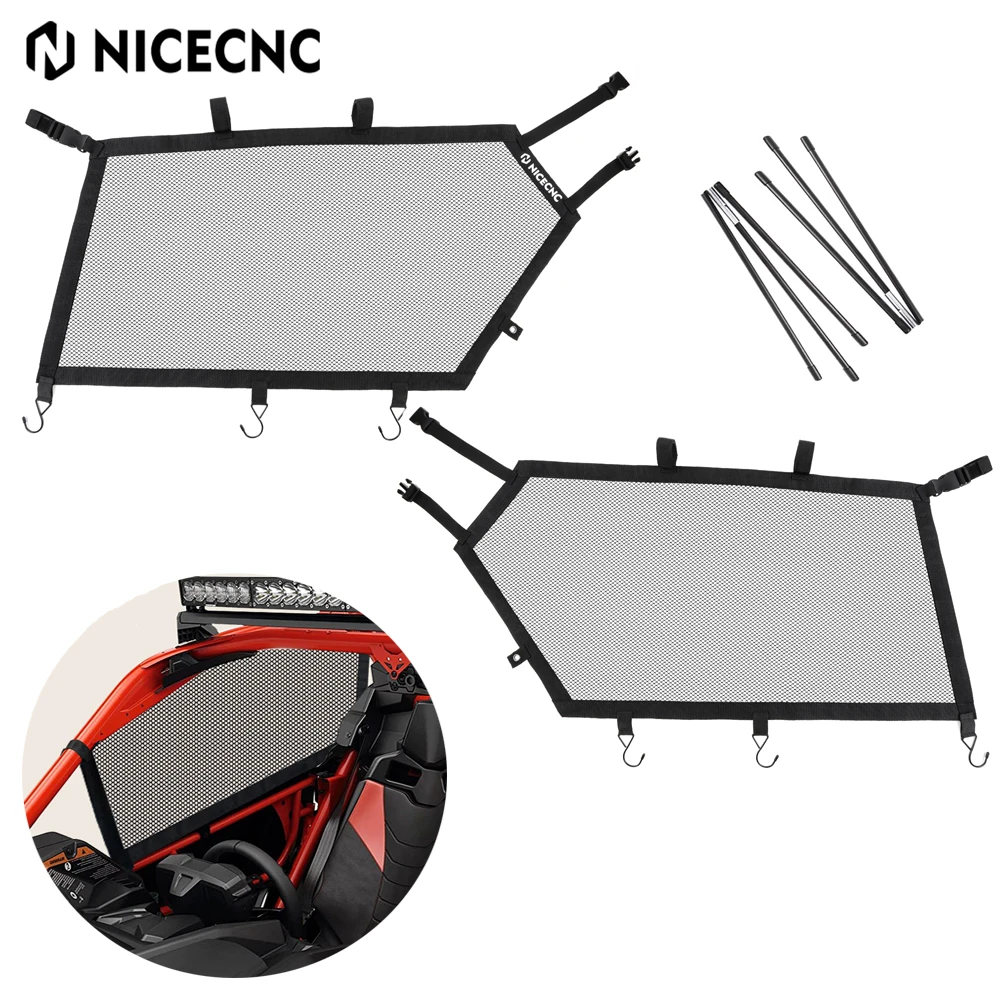 

NICECNC 3 Side Mesh Window Nets Shade Shield Protection for Can-Am Maverick X3 R RR 4x4 XRD XDS Turbo DPS 2017-2022 2020