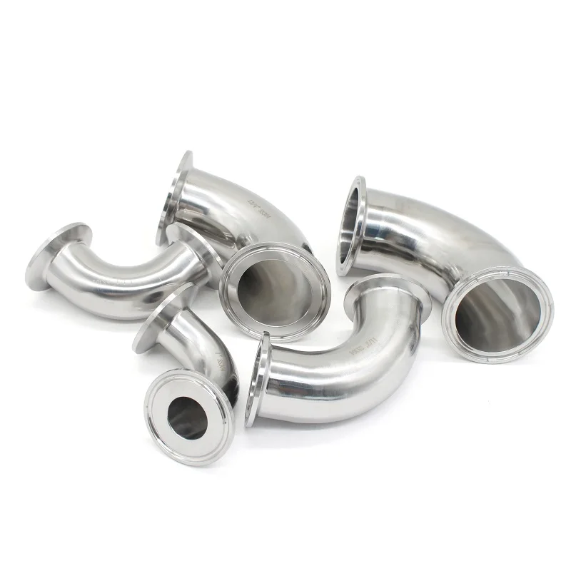 ThreeClip Elbow Stainless Steel SS304 316L 90 Degree Elbow 19mm-102mm Pinch Fittings Homemade 3/4