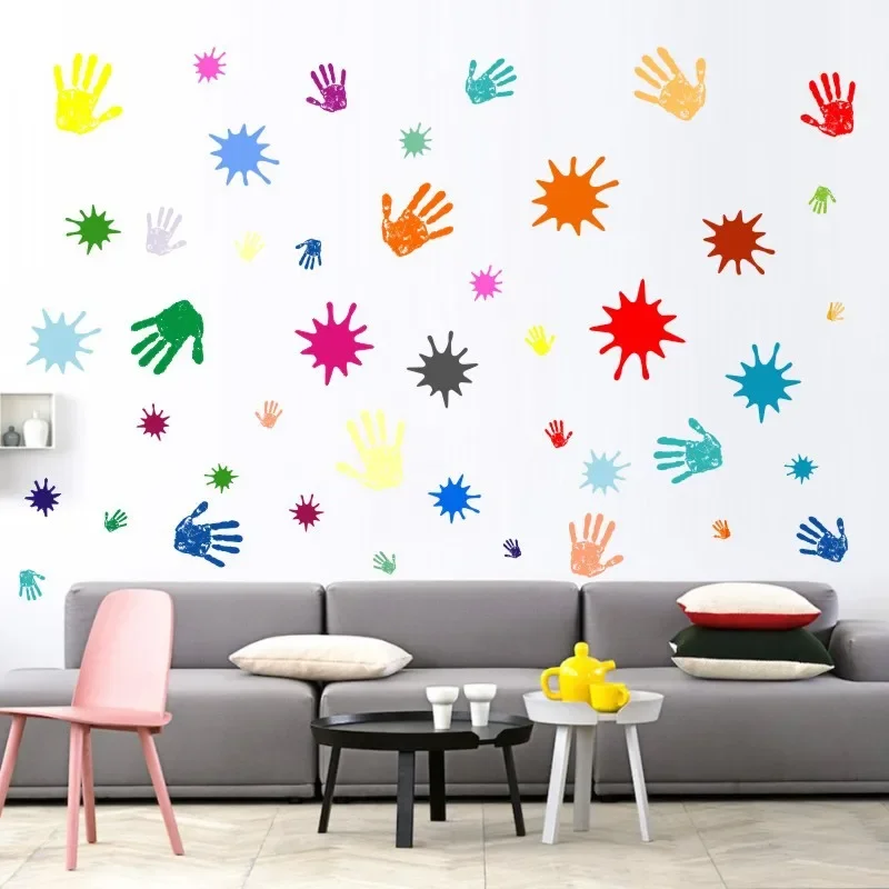 Colorful Inspirational Quotes Wall Decals Vinyl Handprint Wall Motivational Sticker for Classroom School Kids Playroom Nursery