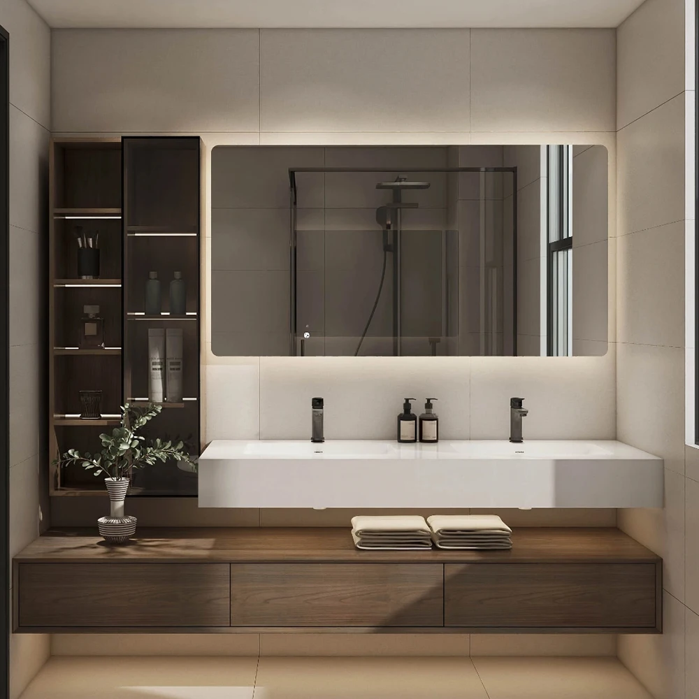 Armadietto da bagno, armadietto da appoggio per articoli da toeletta, armadietto per hotel, appartamento personalizzato