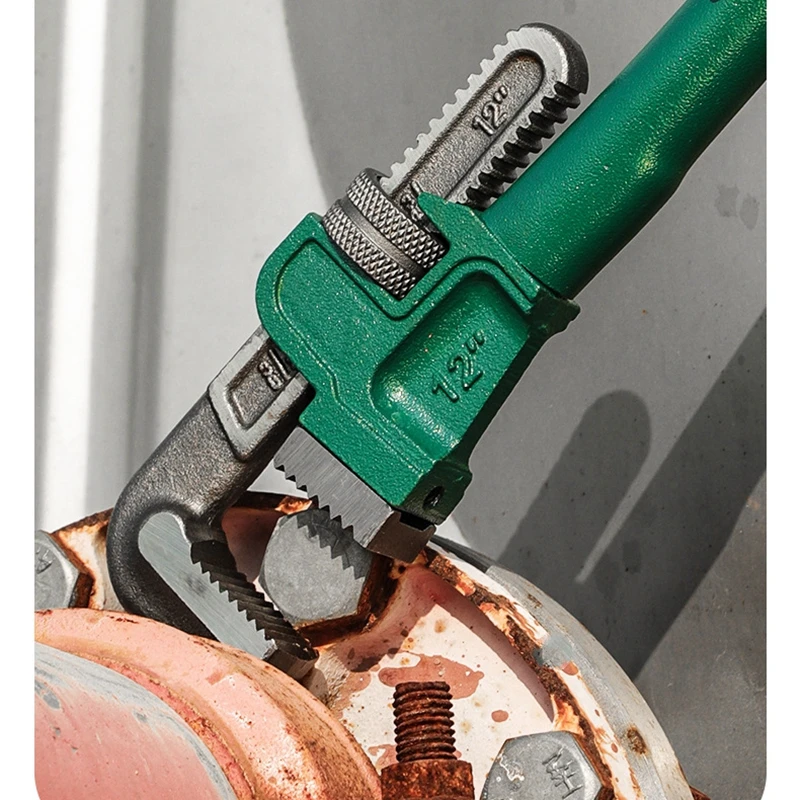 Chiave per tubi diritta in acciaio al carbonio resistente 10", 12", 14", 18" Pinza per tubi Chiave manuale universale per impianti idraulici regolabile industriale