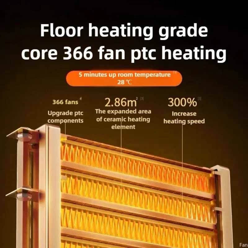 Aquecedor elétrico industrial portátil, termostato, aquecedor de ar, radiador, sala, 2kw, calor rápido, 3 engrenagens, ajuste, proteção contra superaquecimento