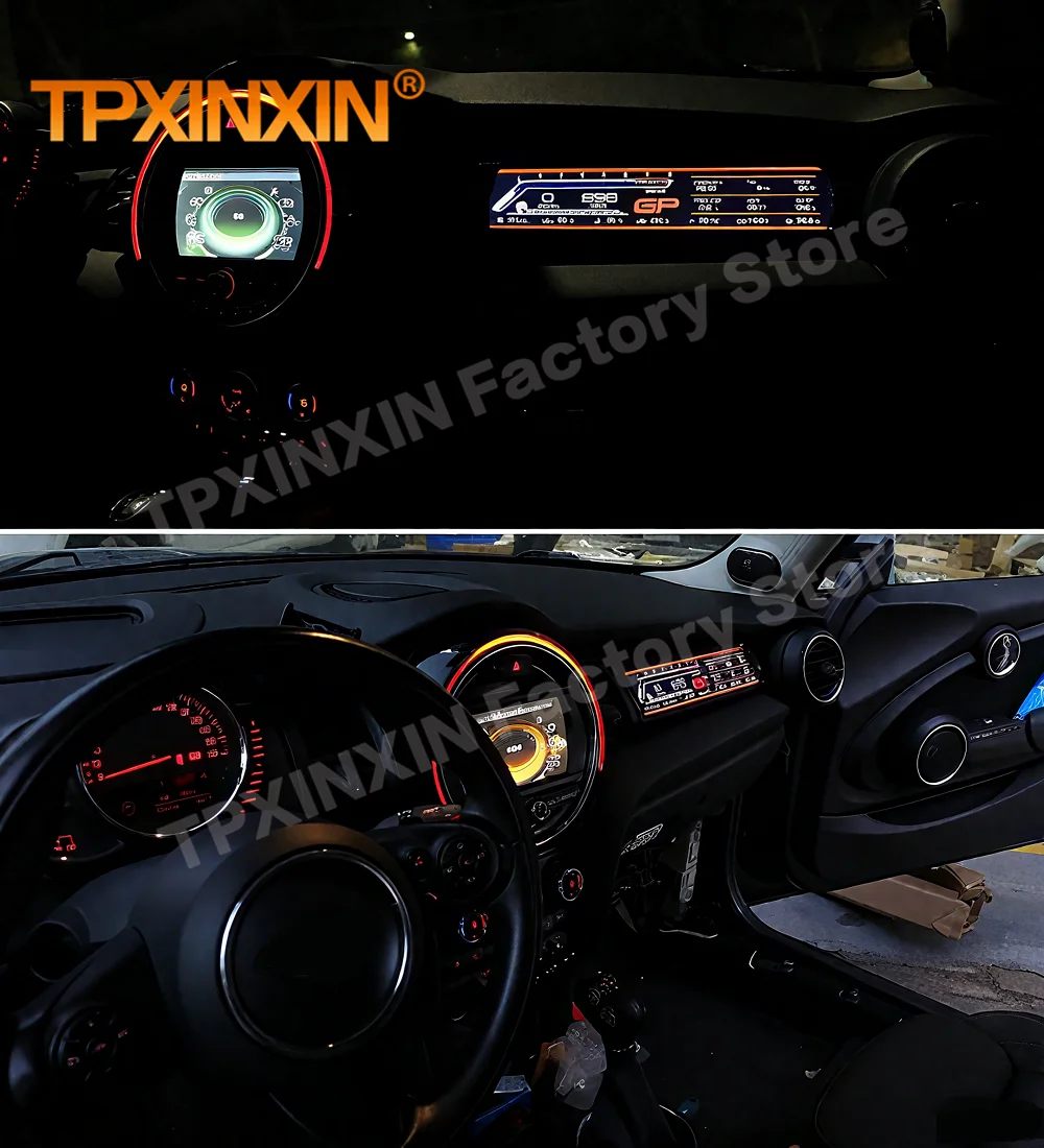 Wireless Charging Glowing Turbine Air Vent Co-pilot LCD Instrument Cluster For BMW MINI F55 F56 F57 2014~2023 Complete Upgrade