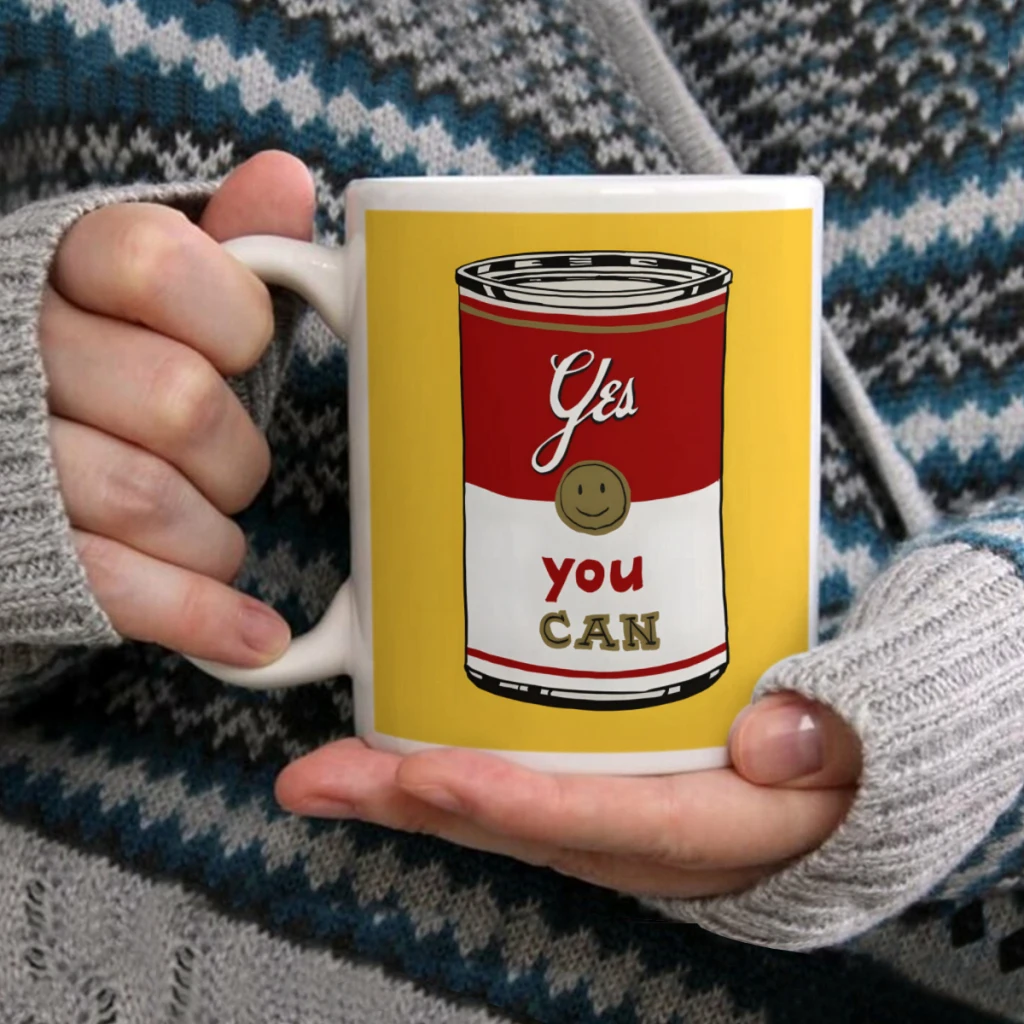 

Yes You Can!Coffee Mug Tea Cup 11oz Coffee Cup Funny Birthday Ceramic Mug Personalized Cup