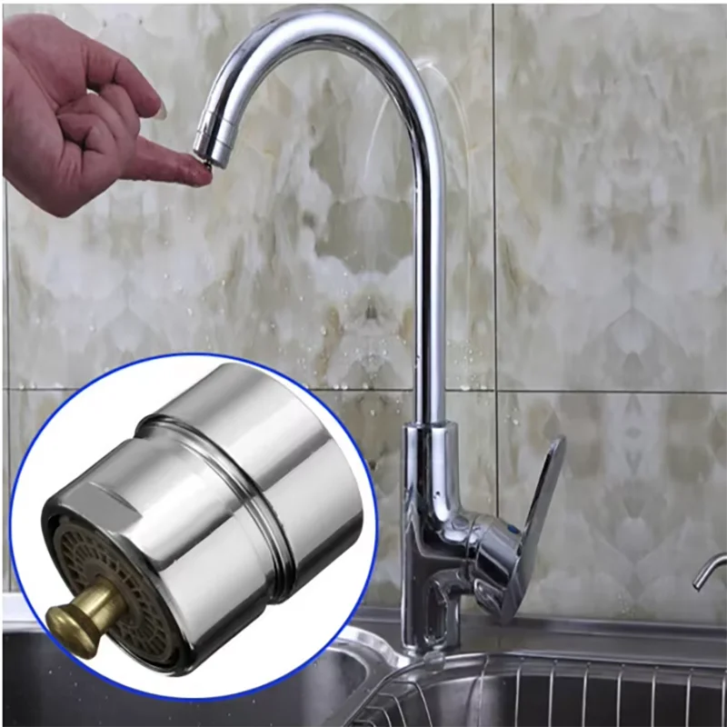 Brass One Touch Control Faucet Aerator Water Saving Tap Aerator Valve Male Thread 1Pcs 23.6mm Bubbler Purifier Stop Water Parts