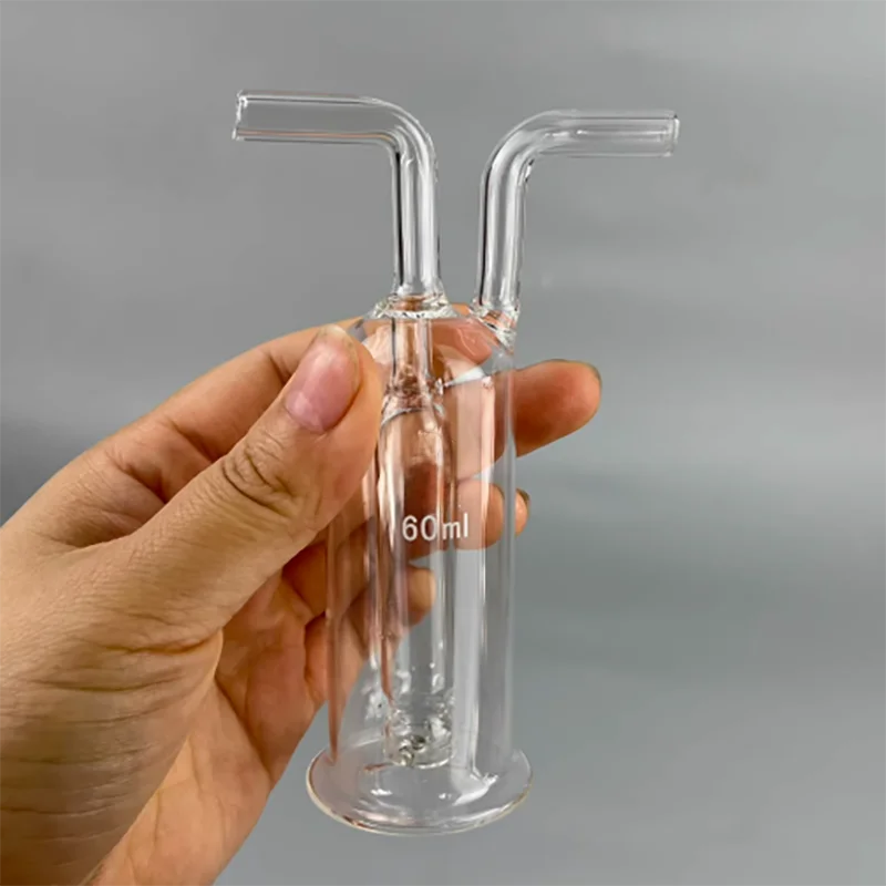 

60ml high temperature resistant glass bottle closed-type wash bottle gas bottle filter reagent gas glass bottle