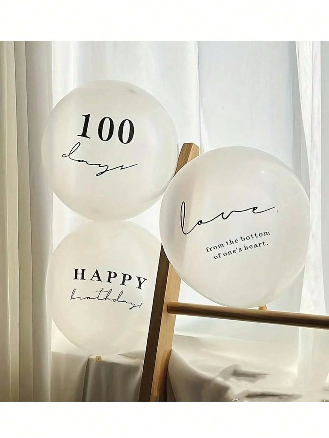 10pcs/Set Transparent Forest Style Letter Ins Latex Balloons For Wedding, Baby Birthday, 100-Day Celebration Party Decorations,