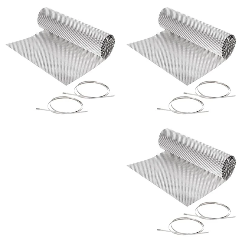 A69E3X Exhaust Heat Shield Automotive,15 X 39Inch Embossed Aluminum Heat Shield Muffler Exhaust Wrap With 6 Cable Zip Ties