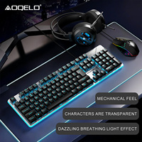 AOQELO AG20 wired light-emitting keyboard 104-key USB office gaming PC laptop office ergonomic standard keyboard