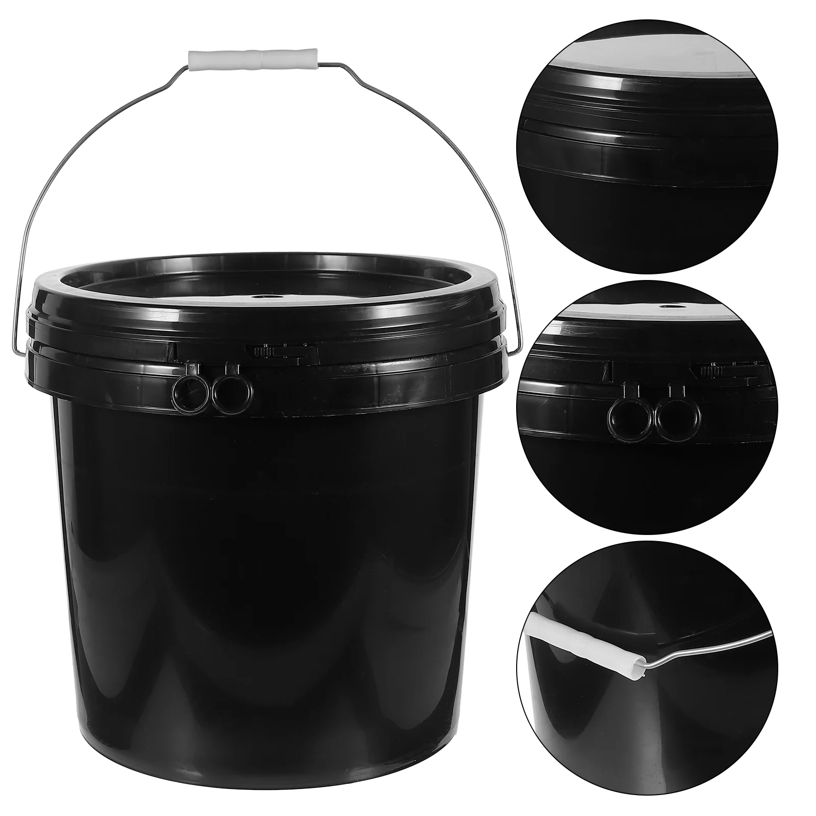 

10 Liter White Abs Bucket Practical Paint Engine Oil Plastic Barrel Round Hdpe Hand-held Pigment Gallon with Lid Storage