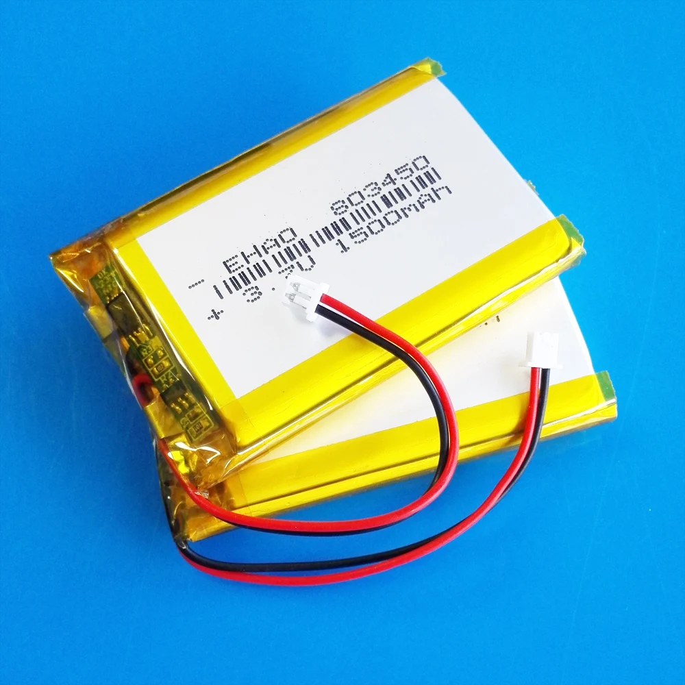 Akumulator 3.7V 1500mAh Lipo 803450 + wtyk JST 1.25mm 2pin do rejestrator GPS zestawu słuchawkowego z aparatem e-book telefon komórkowy