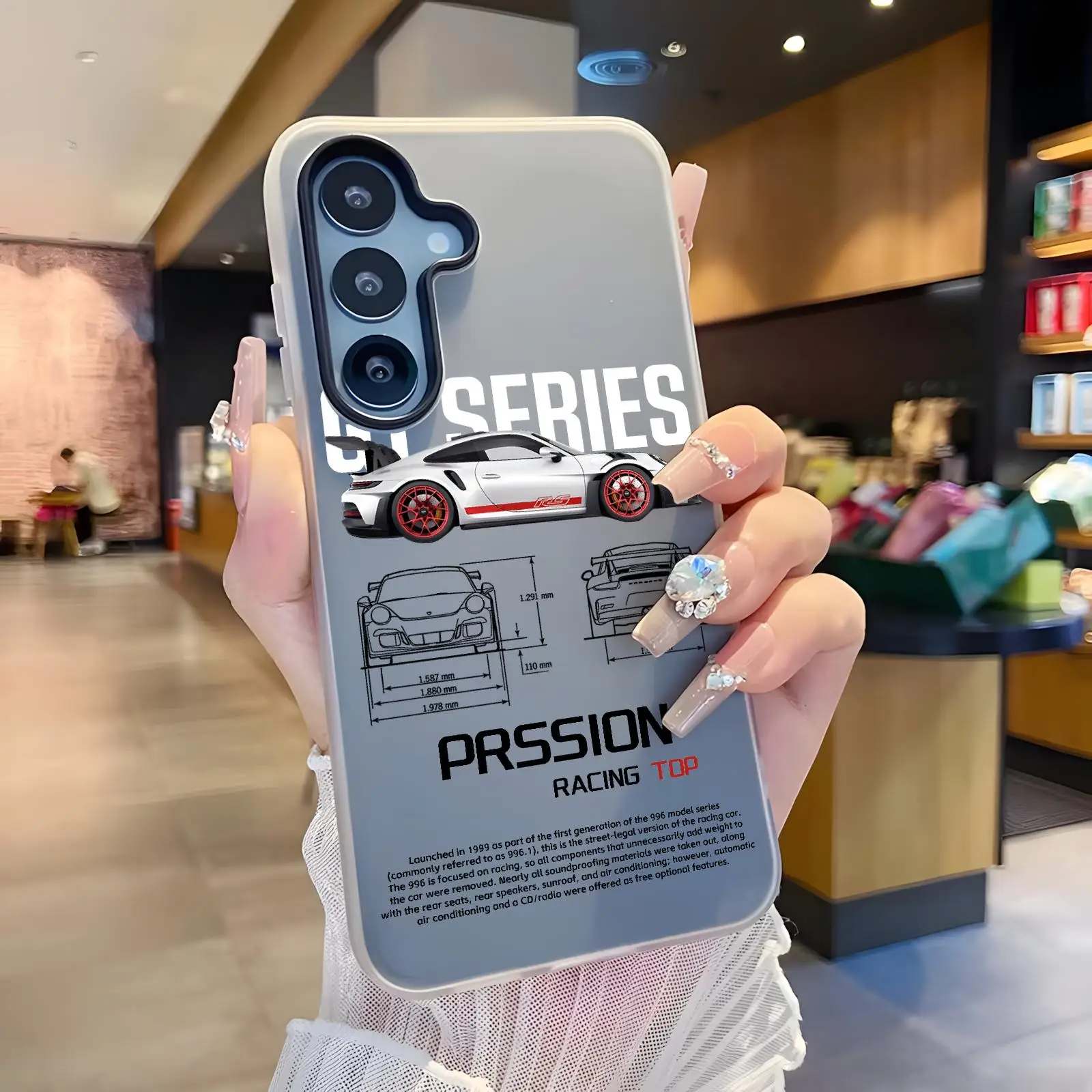 Phone Case Candy Jelly 2 in 1 Hard Phone Case For Samsung A57 A56 A37 A27 A17 A36 A26 A55 A35 Cool sports car design