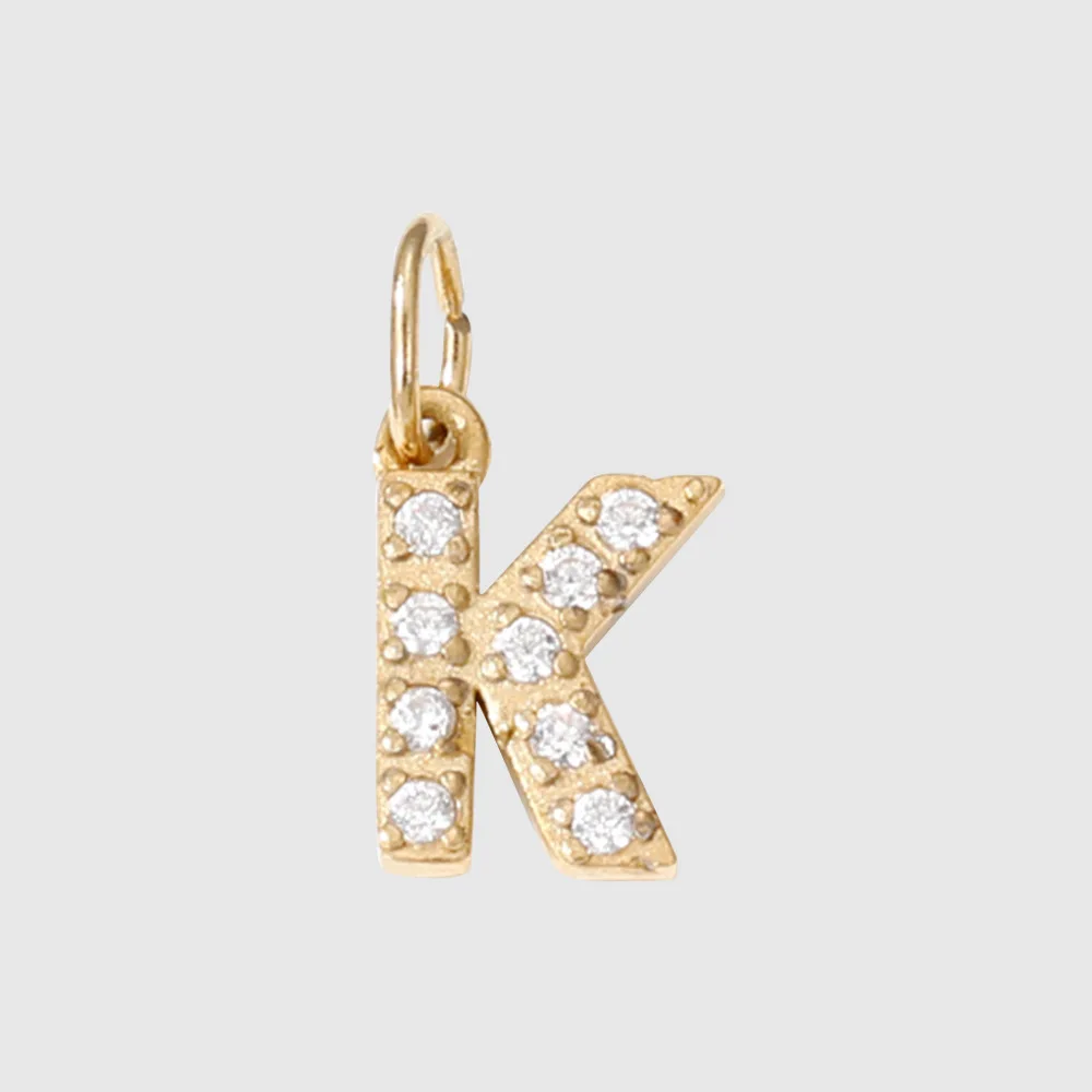CARLIDANA Neue Edelstahl Buchstaben Anhänger Halskette Armband Alphabet Initial Charms 18K vergoldet DIY Zirkon Schmuck – Detail 19