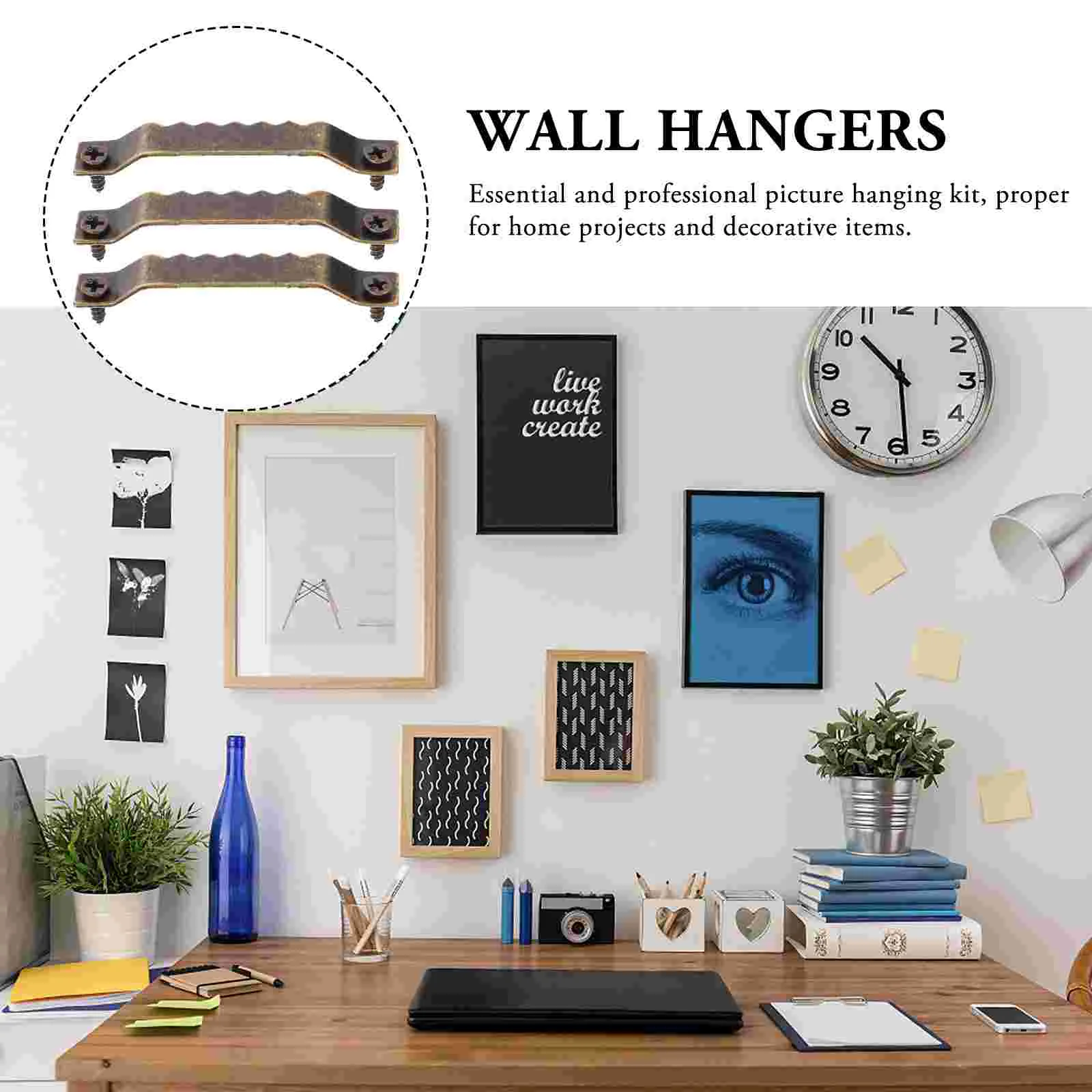 100 Pcs Photo Frame Hook Picture Hanging Hardware Canvas Hangers Hooks Serrated for Wall Pictures
