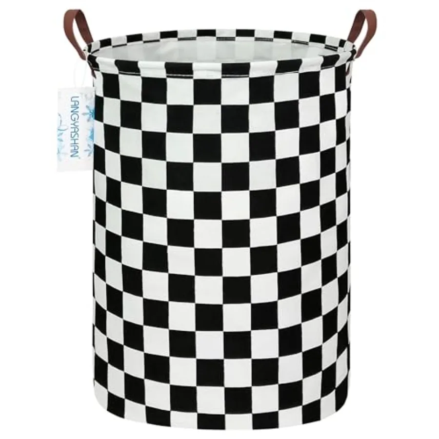 Round Laundry Basket Collapsible Boys Nursery Hamper Organizer Racing Flag Waterproof Canvas Foldable Storage Bin Car Toy Bins