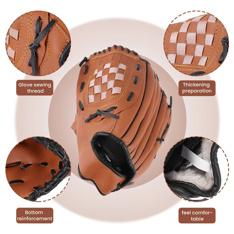 Top!-Sports 2 Colors Baseball Glove Softball Right Hand For Adult Train