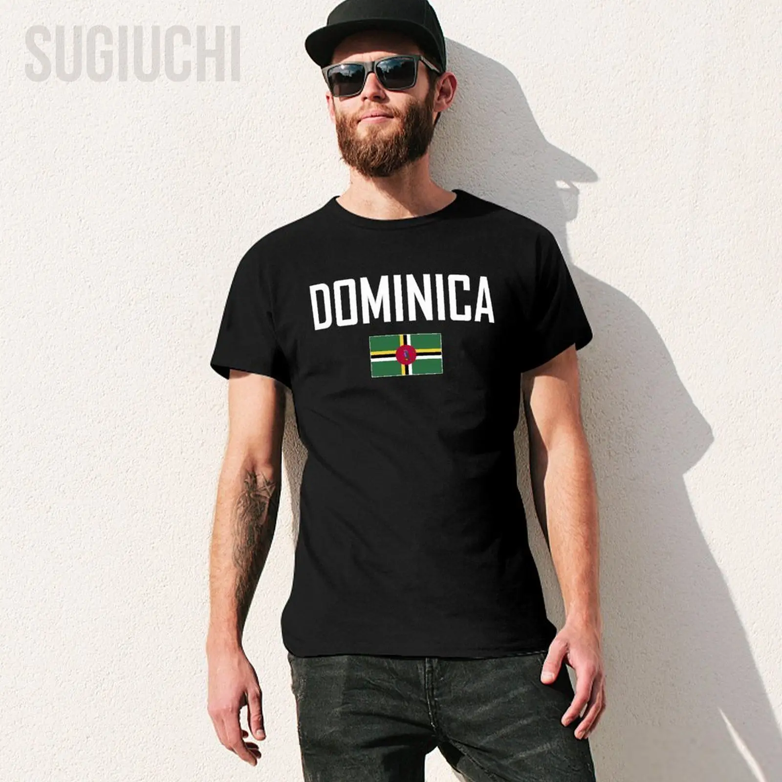 Unisex Men Tshirt DOMINICA Flag And Font Tees T-Shirt O-neck T Shirts Women Boys 100% Cotton Clothing More Color