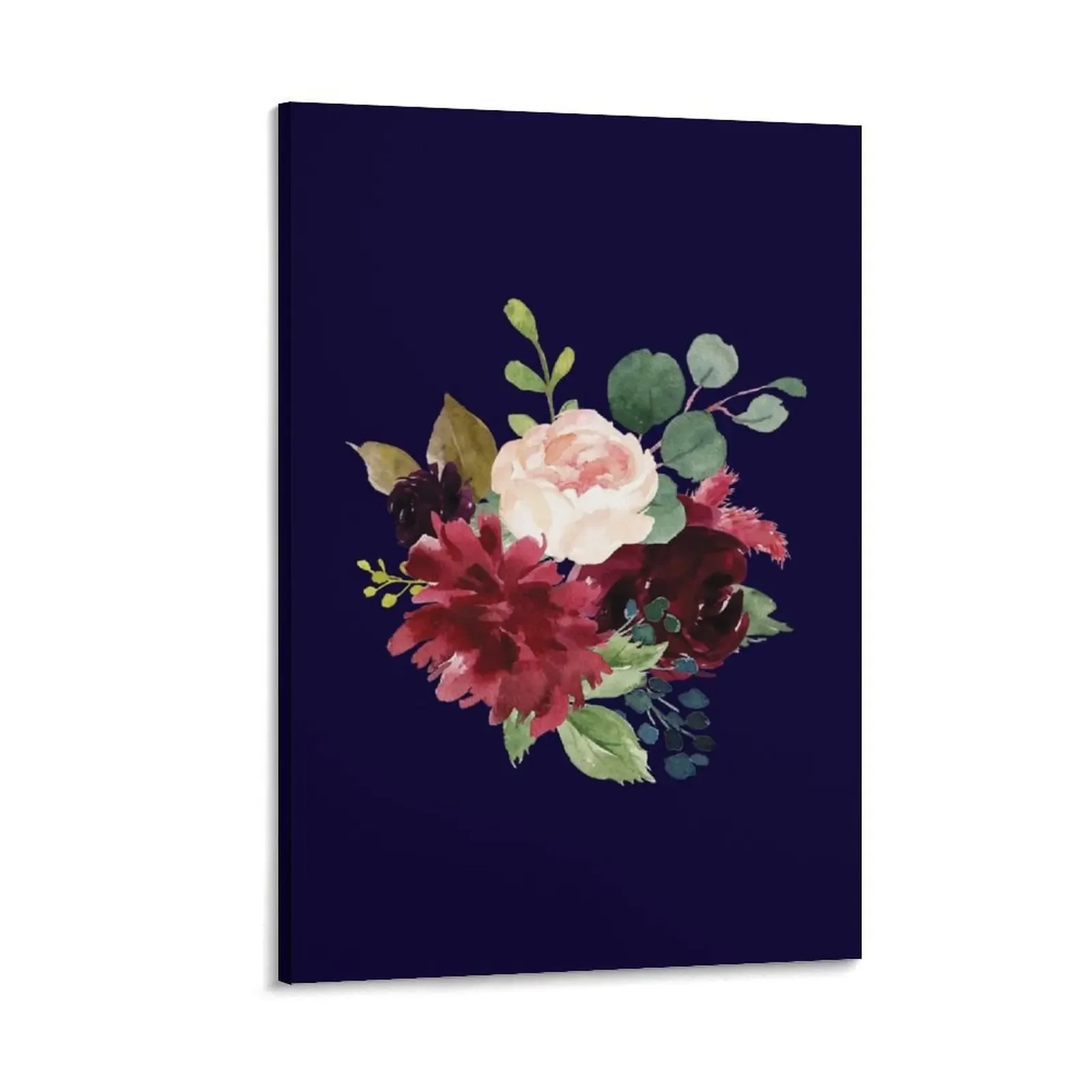 

Navy, Burgundy and Blush Floral Art with Eucalyptus Canvas Painting wall art canvas painting paintings wall decor