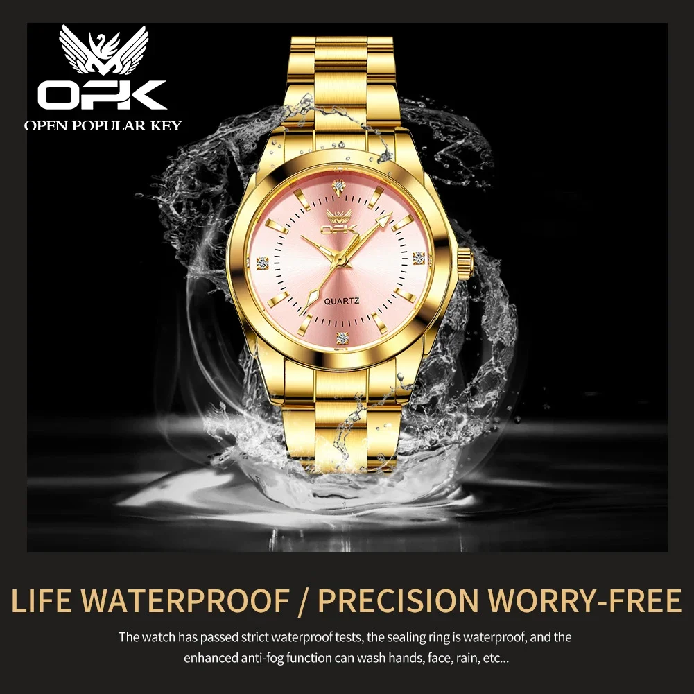 OPK 6002 New Fashion Elegant Women's Watches Original Quartz Movement Ladies Wristwatch Life Waterproof Dress Watch For Women