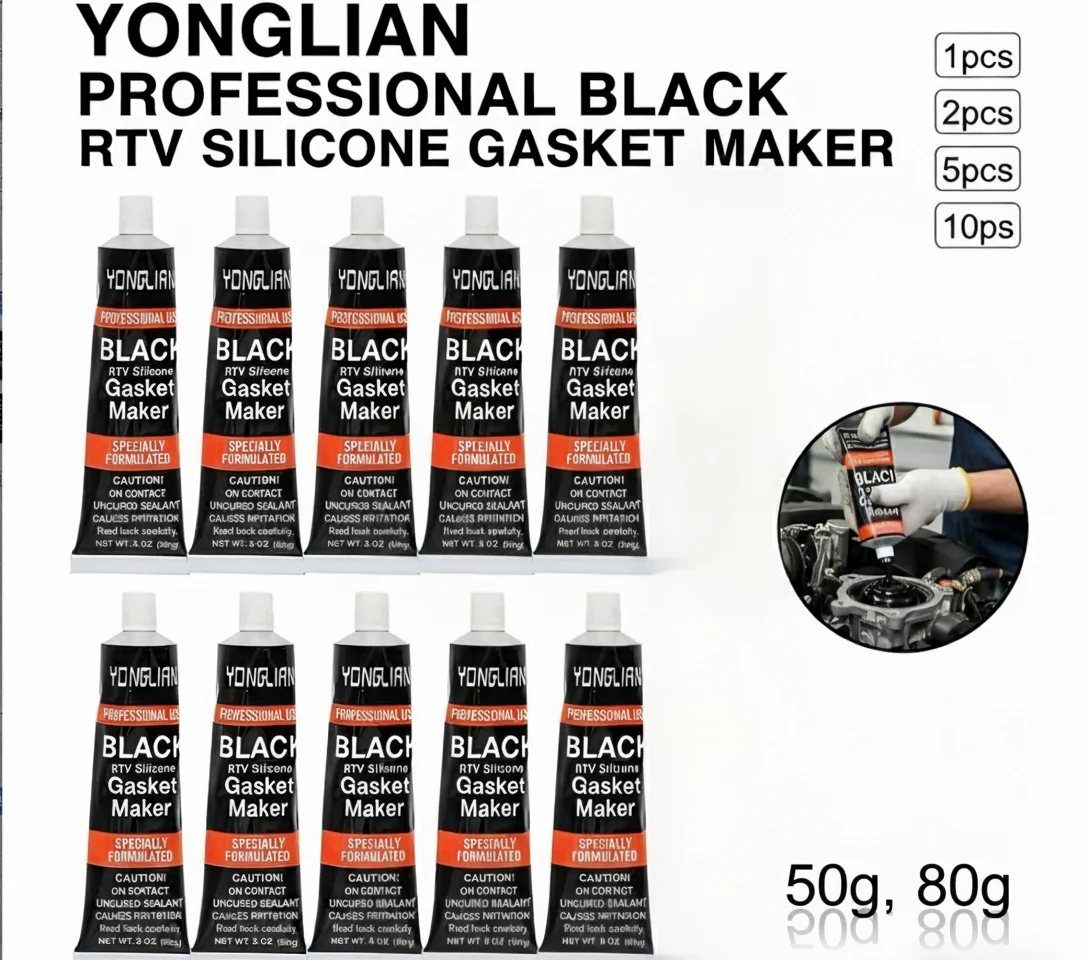 Car Black Sealant Silicone Rubber Waterproof High Temperature Resistant Automotive Gasket Sealant for Car Motorcycle Engine Seal