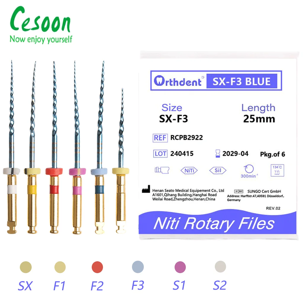 

6 шт./компл., стоматологические корневые Канальные файлы, гибкий синий двигатель, Niti, с тепловой активацией, эндофайлы, вращающиеся, SX-F3, эндододонтические материалы для обработки