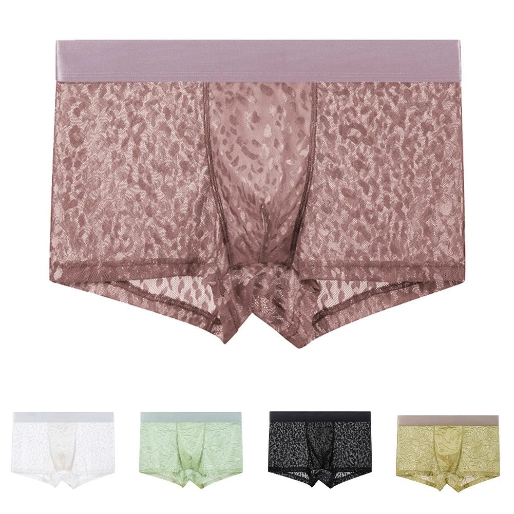 

Mesh Underwear Breathable Boxers Elastic Waistband Fashionable Fit Lightweight Material Pouch Design Everyday Use