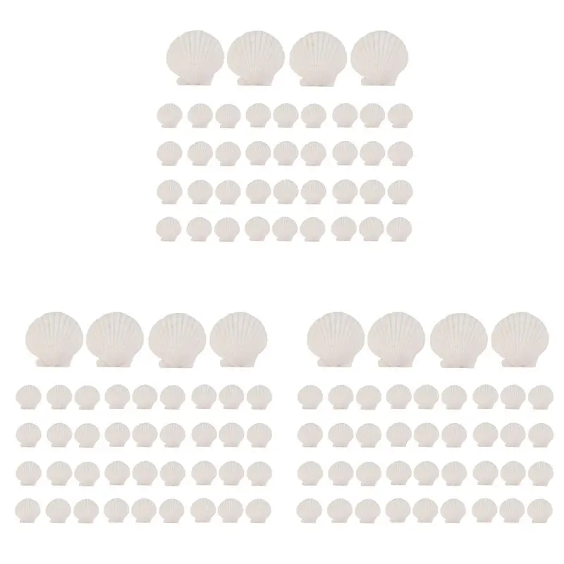BAAJ-120PCS Natural Scallop Shells 1.4-2.4Inch White Small Sea Shells For Crafts Crafting Shell Bulk Real Seashells