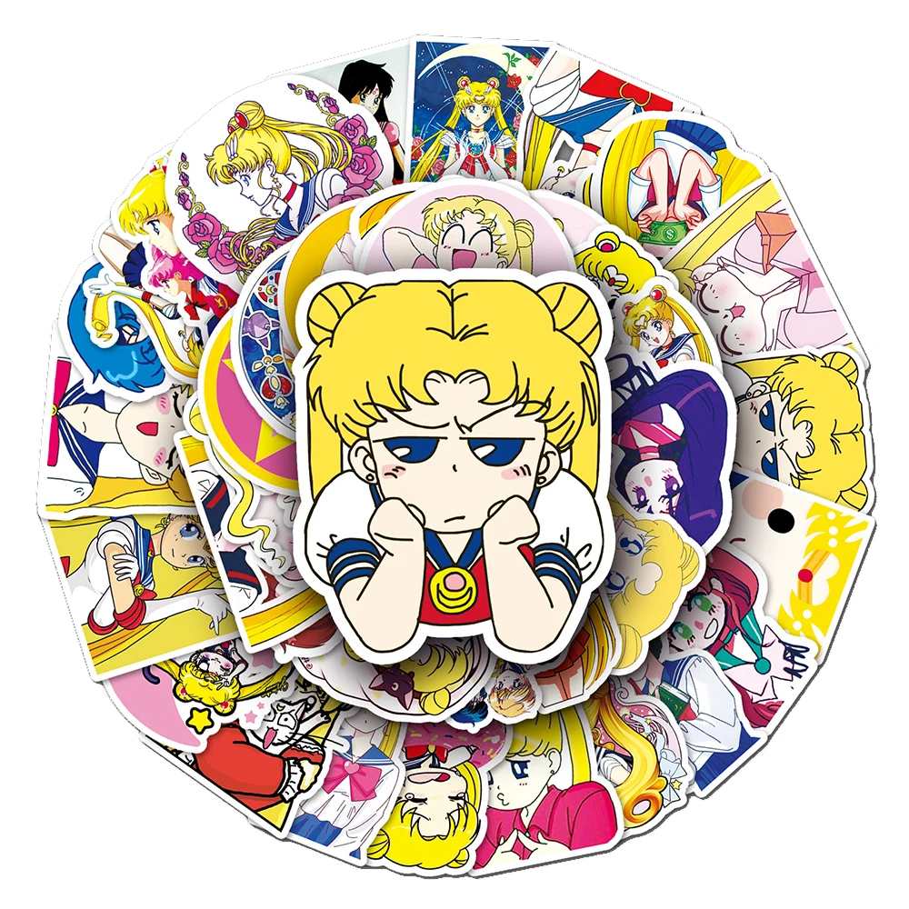 10/30/50pcs Anime SAILOR MOON Stickers Aesthetic Kawaii Cartoon DIY Phone Laptop Stationery Waterproof Kids Sticker Decals Toys